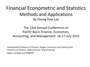 Financial Econometric and Statistics Methods and Applications