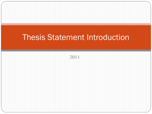 Thesis Statement