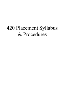 420 Placement Syllabus