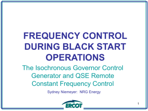 Frequency Control during Black Start Operations