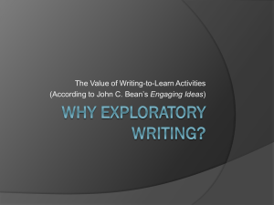 Why Exploratory Writing?