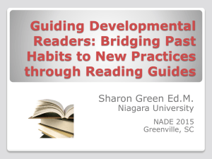 NADE 2015 Guiding Developmental Readers...with READING