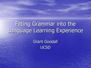 Given meaningful exposure to language, learner's implicit grammar