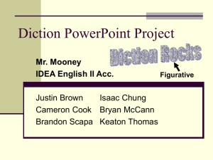 Diction PowerPoint Project - Keaton Thomas IDEA English II Accl.