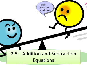 2.5 Addition and Subtraction Equations