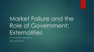 Market Failure and the Role of Government: Externalities
