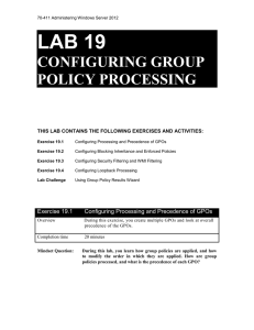 Lab 19 Configuring group policy Processing