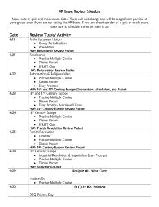 AP Exam Review Schedule