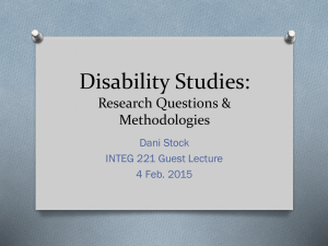 Disability Studies: Research Questions