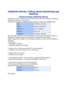 Indefinite Words positive and negative