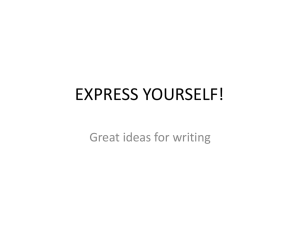 "Express Yourself!" - Great Ideas for Writing