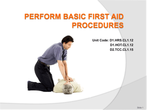 PPT Perform basic first aid proc 290812