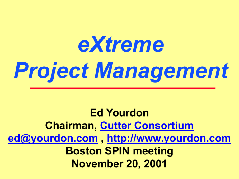 eXtreme Project Management