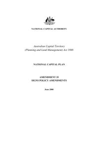 Amendment 25 - National Capital Authority