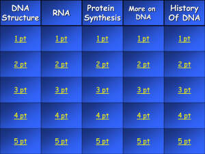 DNA Jeopardy Board