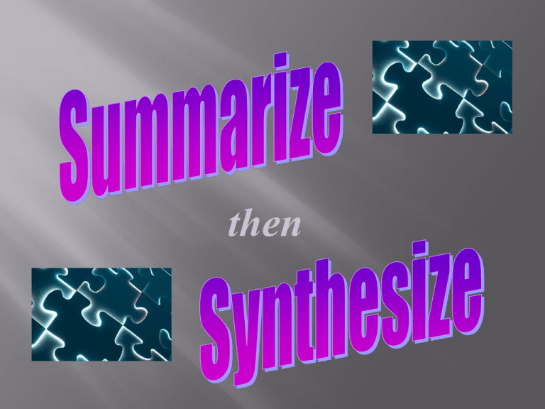 2 How Do You Summarize 