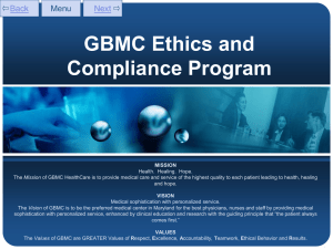 GBMC Ethics and Compliance Program