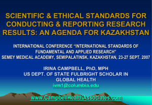 scientific & ethical standards for conducting & reporting research