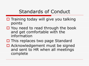 Standards of Conduct Training