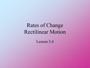 Rates of Change Rectilinear Motion