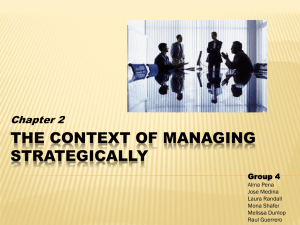 The Context of Managing Strategically