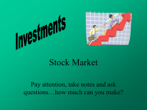 Stock Market Portfolio, Mutual Funds, CD's…