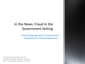 In the News Fraud in the Government Setting