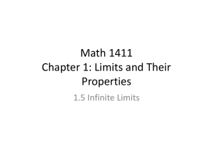 Math 1411 Chapter 1: Limits and Their Properties