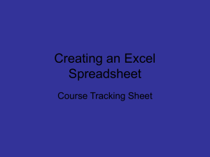 Creating an Excel Spreadsheet