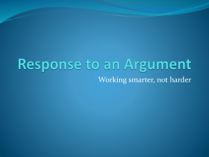 Response to an Argument