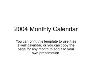 2004 Monthly Calendar