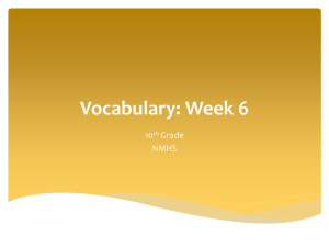 Vocabulary: Week 6
