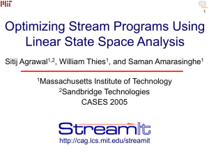 Optimizing Stream Programs Using Linear State Space Analysis