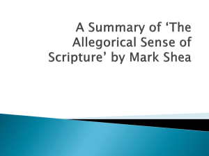 A Summary of *The Allegorical Sense of Scripture* by Mark Shea