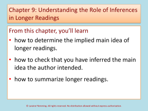 Chapter 9: Understanding the Role of Inferences in Longer Readings