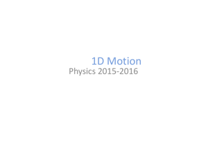 1D Kinematics