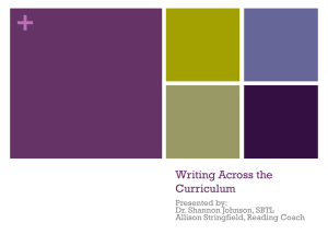Writing Across the Curriculum - Shaw Middle School : Teaching and
