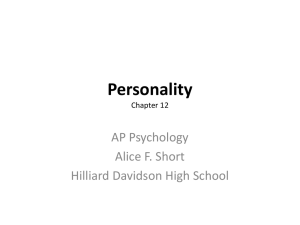 AP Psych – Ch 12 – Personality PRESENTATION