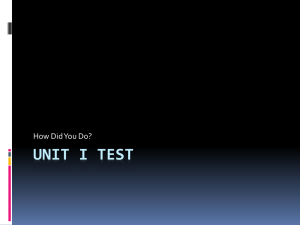 Unit I Test