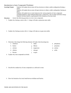 04-Formation and Properties of Ionic Compounds Worksheet
