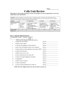 Cells Unit Review - Highline School District