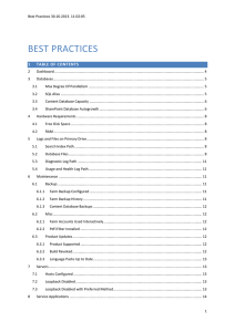 Best Practices 30.10.2013. 11:02:05 Best Practices Table of
