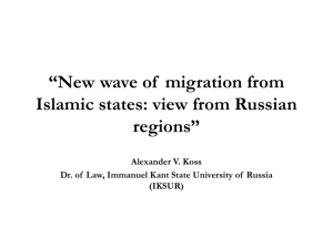 New wave of migration from Islamic states: view from Russian regions