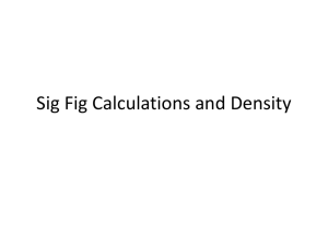 Mult. and Div. Sig Figs and Density