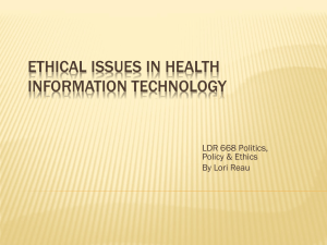 Ethical Issues in Health Information Technology Presentation