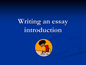 Thesis and Intro Paragraph