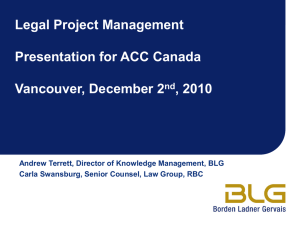Project Management is - Association of Corporate Counsel