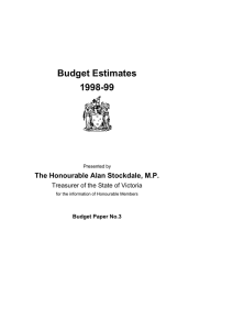 Budget Estimates - Department of Treasury and Finance