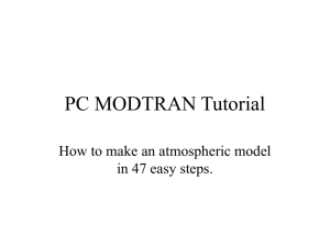 PC MODTRAN Tutorial