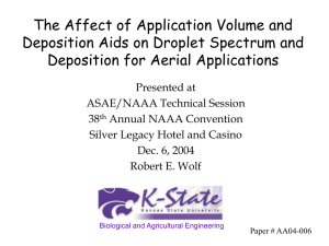 The affect of Application volume and deposition aids on droplet